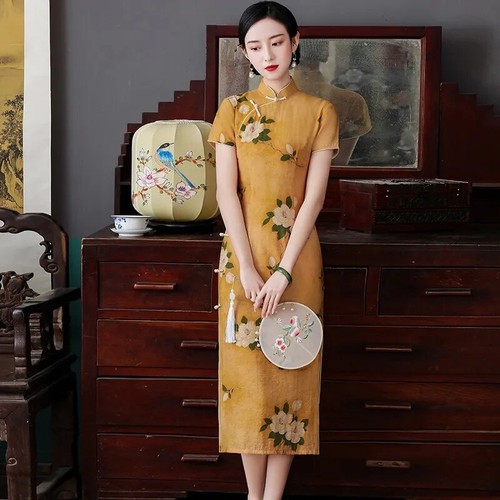 Robe cheongsam florale - cheongsam,